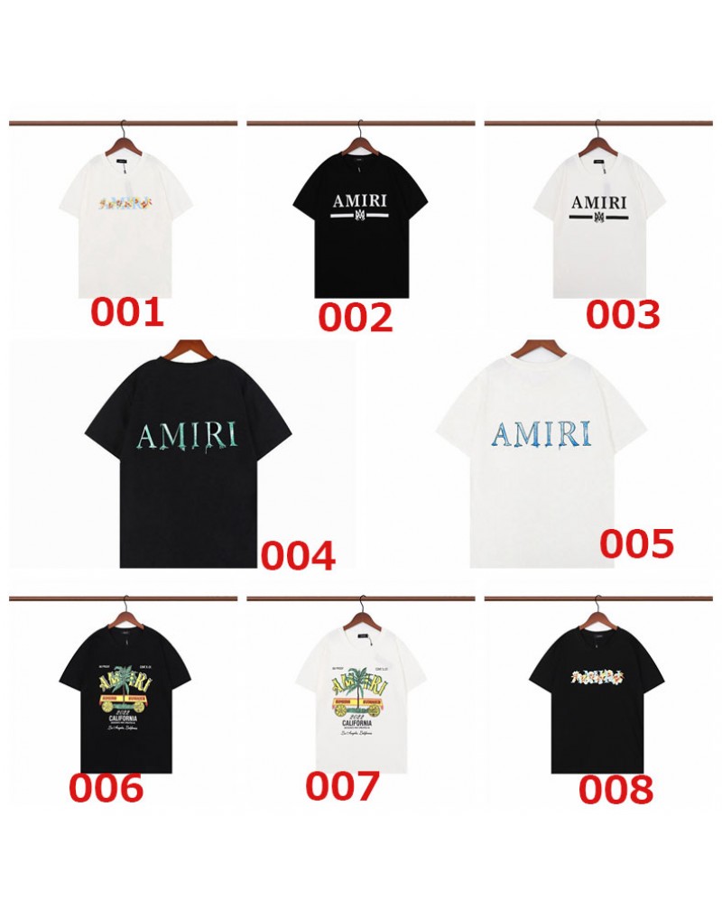 AMIRI tシャツ半袖お洒落カジュアル人気個性潮流ティシャツトップスコットン製ソフト通気性よい短袖男女向け