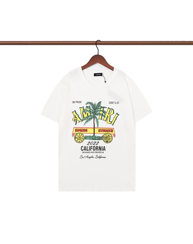 AMIRI tシャツ半袖お洒落カジュアル人気個性潮流ティシャツトップスコットン製ソフト通気性よい短袖男女向け