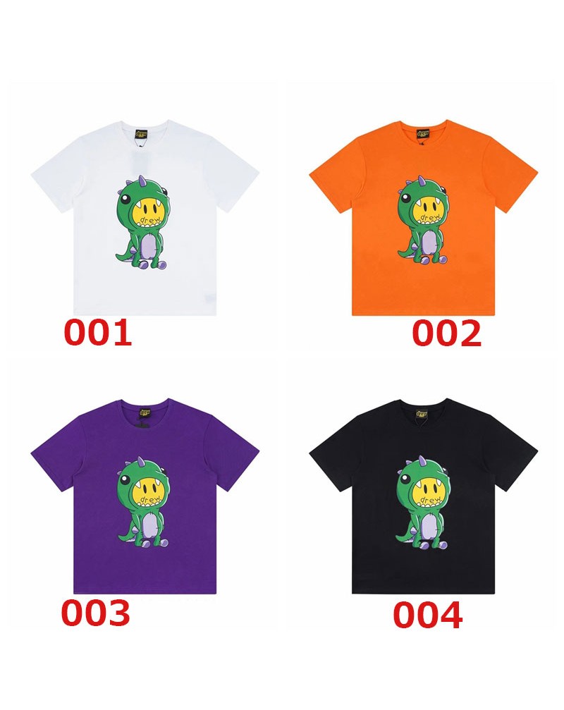 drew tシャツ半袖可愛い小恐竜プリント付きお洒落ティシャツトップス欧米風超人気