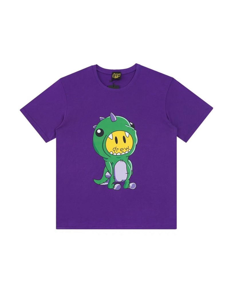 drew tシャツ半袖可愛い小恐竜プリント付きお洒落ティシャツトップス欧米風超人気