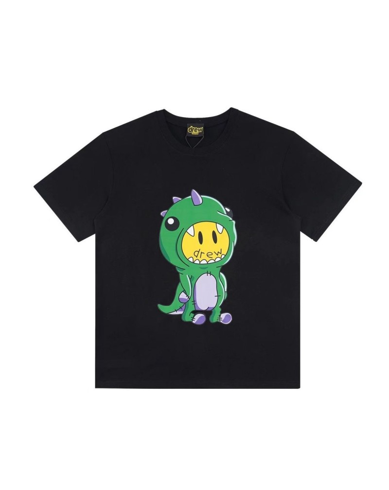 drew tシャツ半袖可愛い小恐竜プリント付きお洒落ティシャツトップス欧米風超人気
