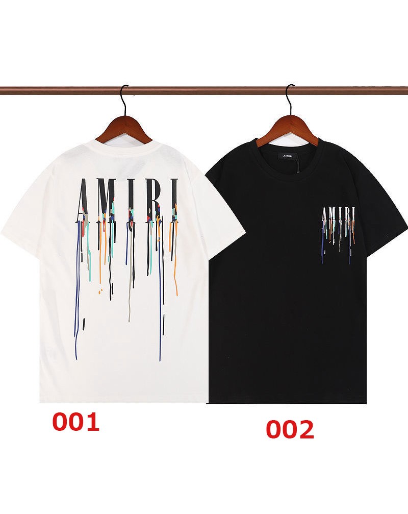 AMIRI 半袖tシャツ個性潮流落書きプリントカジュアルお洒落ティシャツトップス男女向け上着