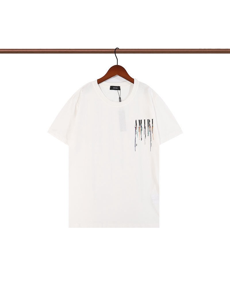 AMIRI 半袖tシャツ個性潮流落書きプリントカジュアルお洒落ティシャツトップス男女向け上着