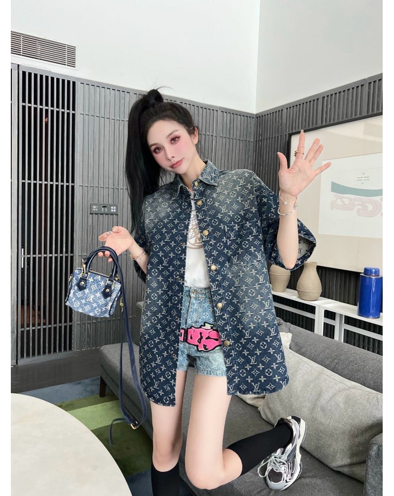 ルイヴィトン半袖シャツファッションデニム性グラデーションティシャツお洒落カジュアル超人気 ルイヴィトン半袖シャツファッションデニム性グラデーションティシャツお洒落カジュアル超人気