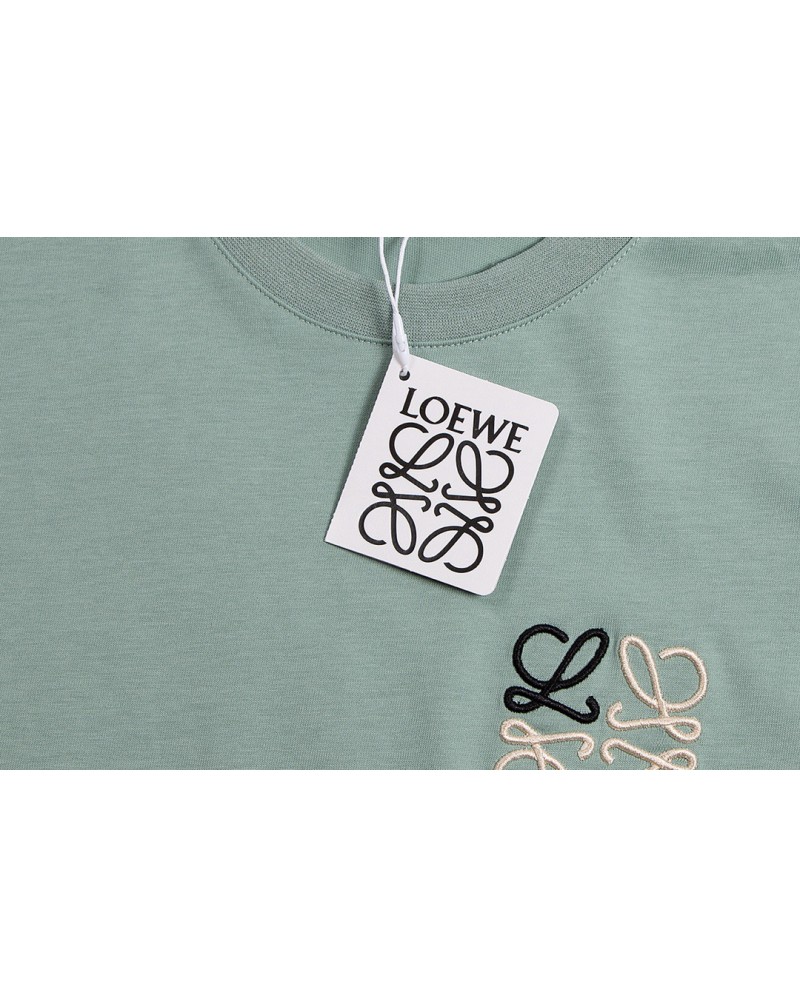 ロエベ半袖tシャツ精緻混色刺繍お洒落ファッション人気トップス男女向け高級