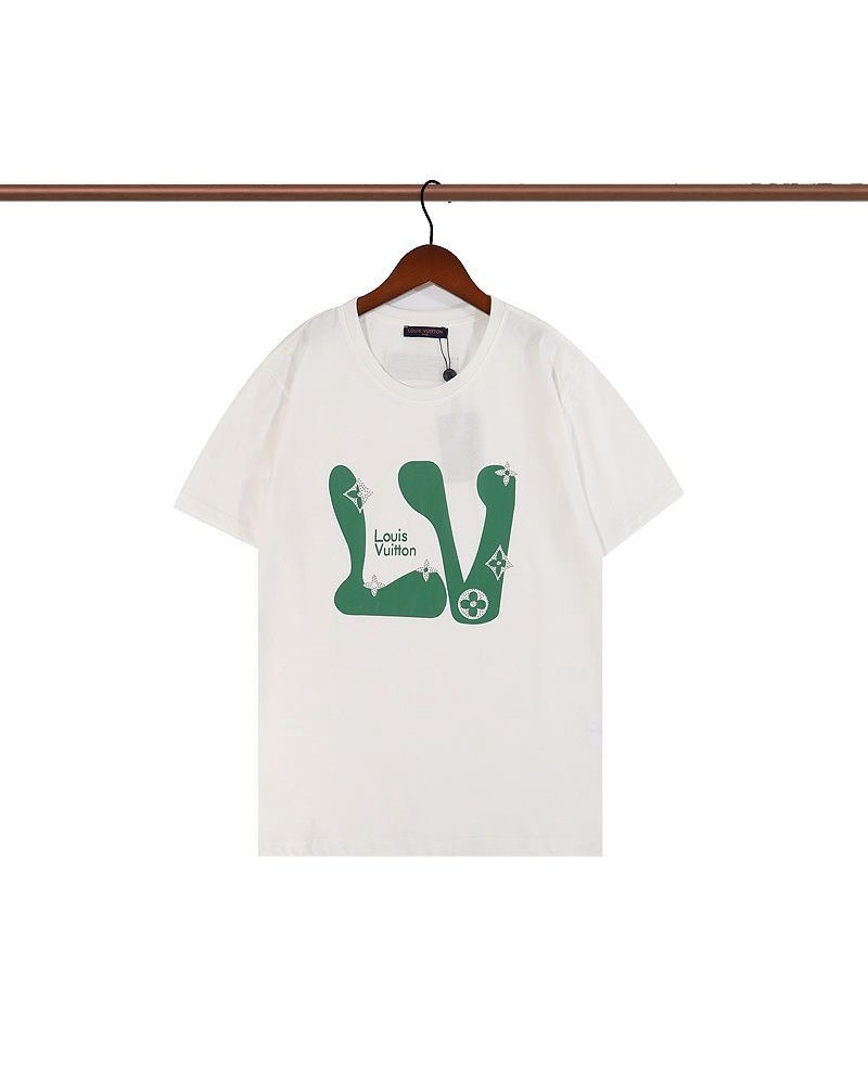 ヴィトン半袖tシャツお洒落個性ティシャツホットドリル付き男女向け人気新品コットン製ファッショントップス