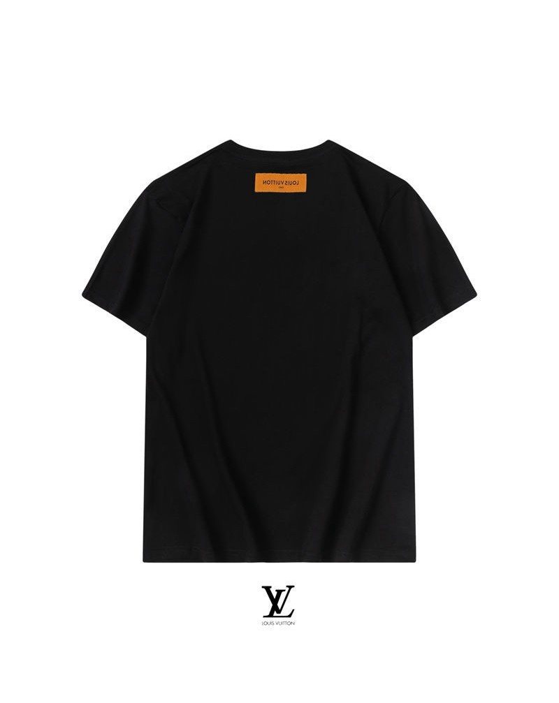 ヴィトン半袖tシャツお洒落個性ティシャツコットン製トップスカジュアル人気上着男女兼用
