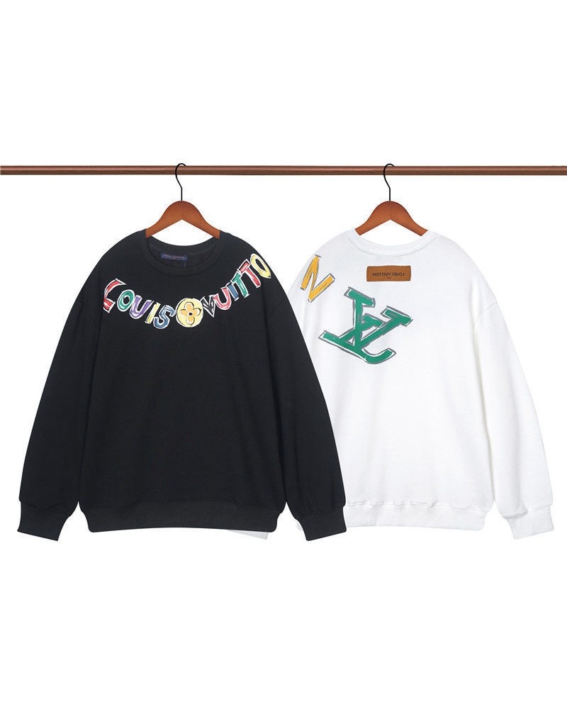 ヴィトントレーナー個性潮流人気プリントスウェットコットン製おしゃれペアお揃い