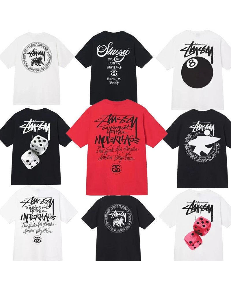 ステューシー 半袖tシャツ個性潮流ストーリー風ティシャツ落書きファッションペアお揃いトップスカジュアルお洒落大人気芸能人愛着