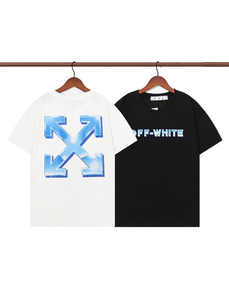 オーフホワイト 半袖tシャツペアお揃いカジュアル潮流人気独特矢印ティシャツコットン製通気性よいトップス