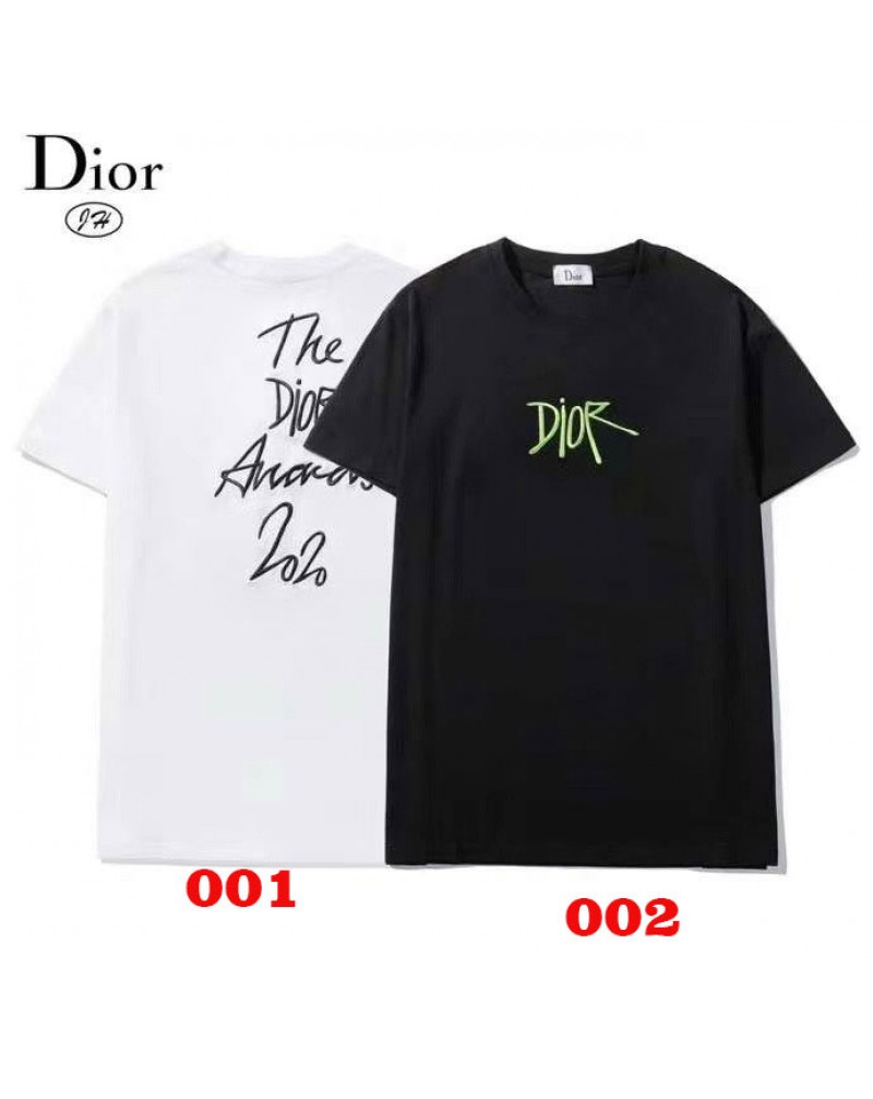 ディオール tシャツ半袖お洒落精緻刺繍ロゴトップスペアお揃い