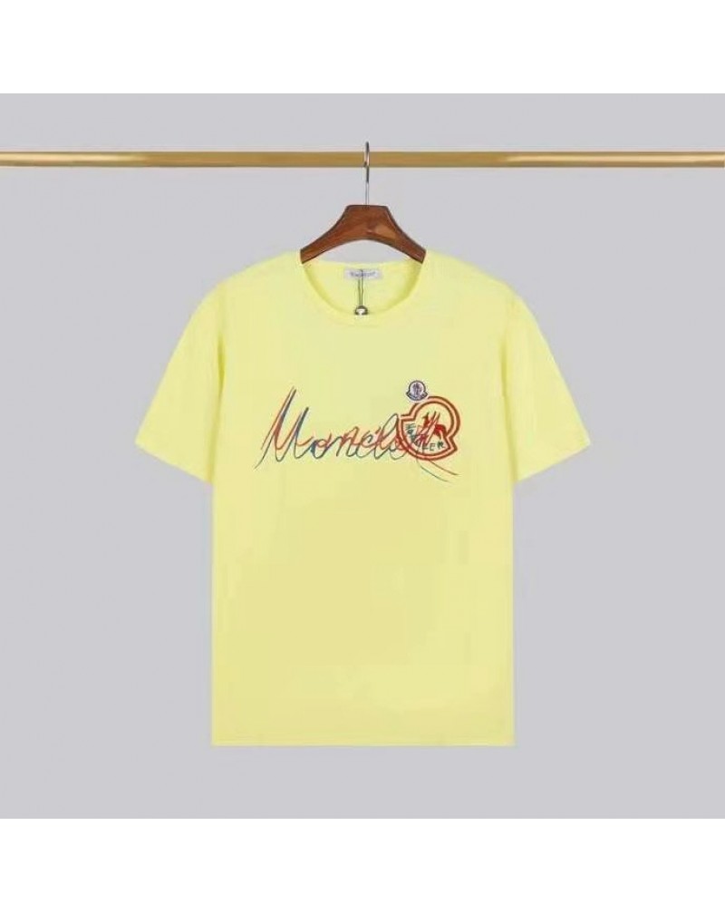 モンクレール 半袖tシャツお洒落刺繍ロゴ個性コットントップス人気メンズレディース兼用
