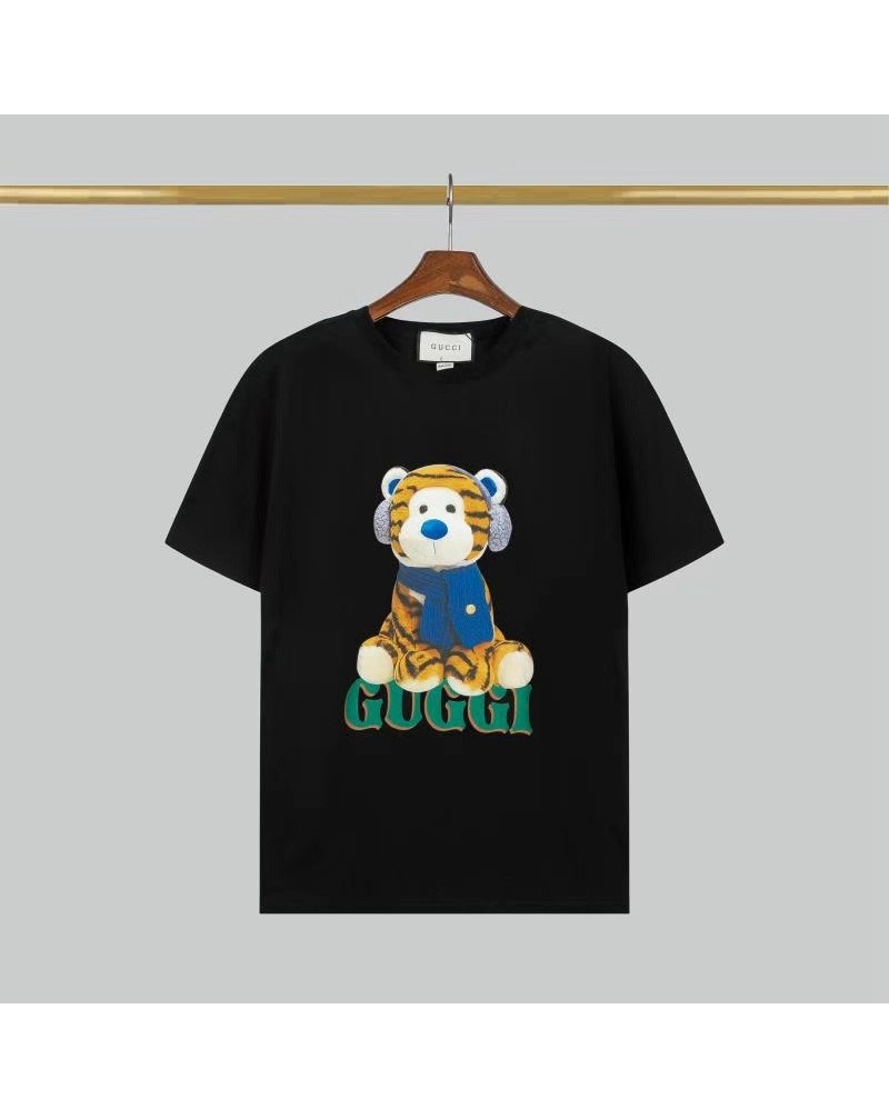 グッチ 半袖tシャツ可愛い虎プリント付きお洒落ティシャツペアお揃い人気コットン通気性よい