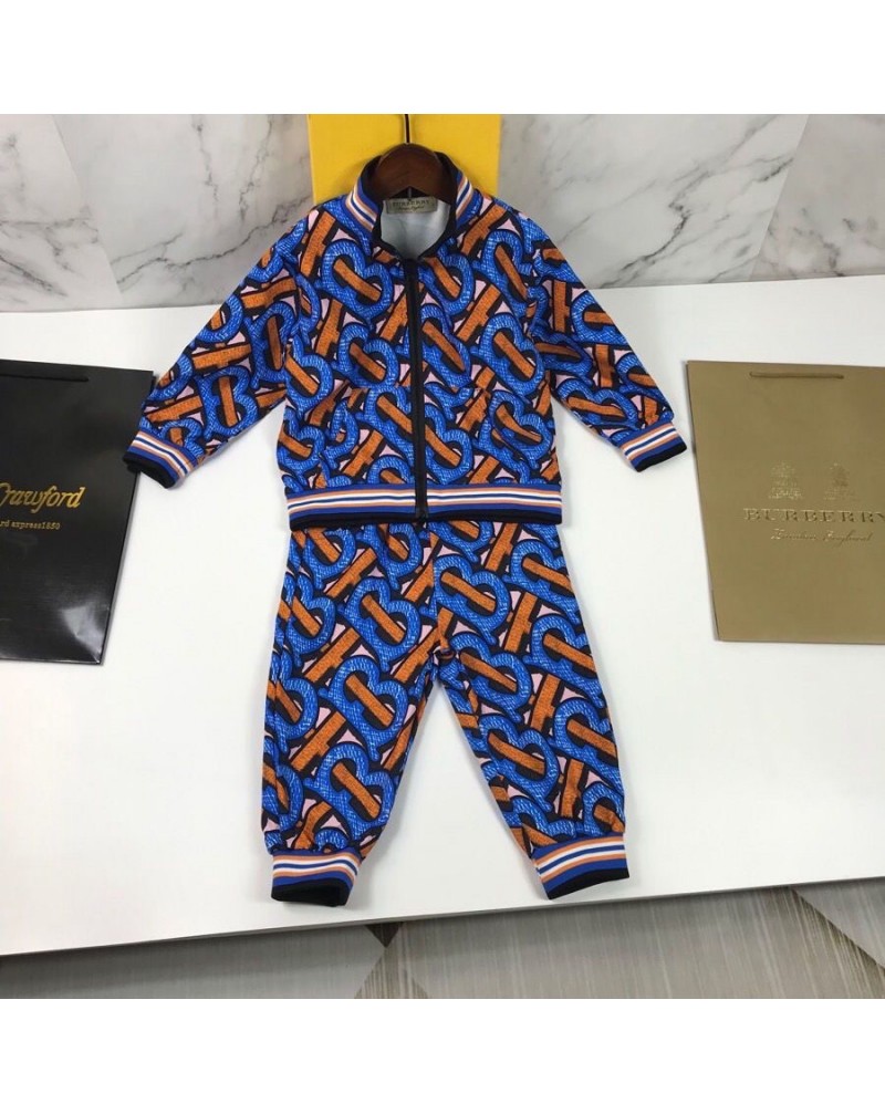 バーバリー パーカーパンツセット子供向けファッションスウェット上下セットキッズ用