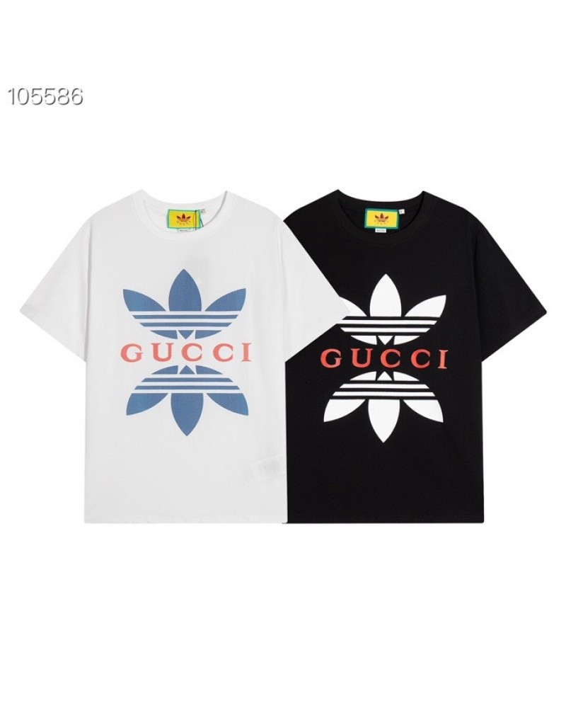 グッチ アディダスtシャツ半袖個性潮流ティシャツ男女兼用