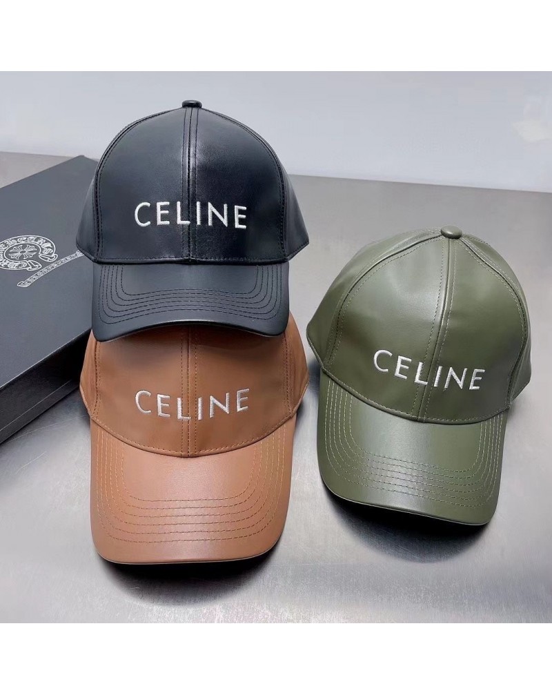 セリーヌ キャップカジュアルレザー製野球帽子ファッション人気サイズ調整可能