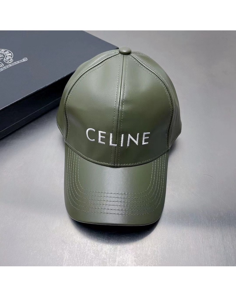 セリーヌ キャップカジュアルレザー製野球帽子ファッション人気サイズ調整可能