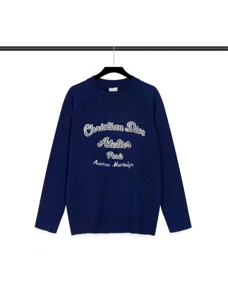 ディオール セーターお洒落刺繍ニットトップスウール製ソフト暖かい編み物