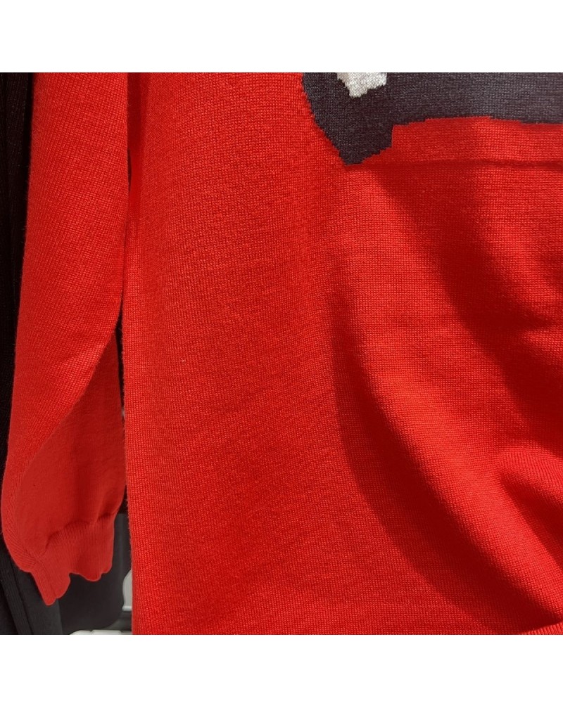 ヴィトンセーターファッション赤編みトップスお洒落人気