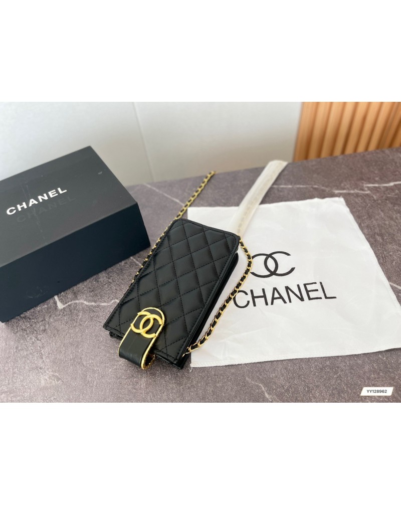 シャネル 携帯電話バッグお洒落小香風ミニショルダーバック口紅やティッシュや鍵入れチェーン肩紐付き