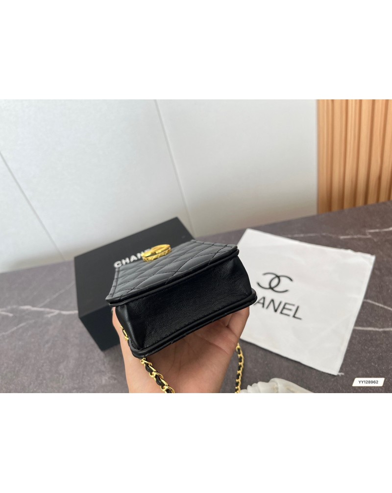 シャネル 携帯電話バッグお洒落小香風ミニショルダーバック口紅やティッシュや鍵入れチェーン肩紐付き