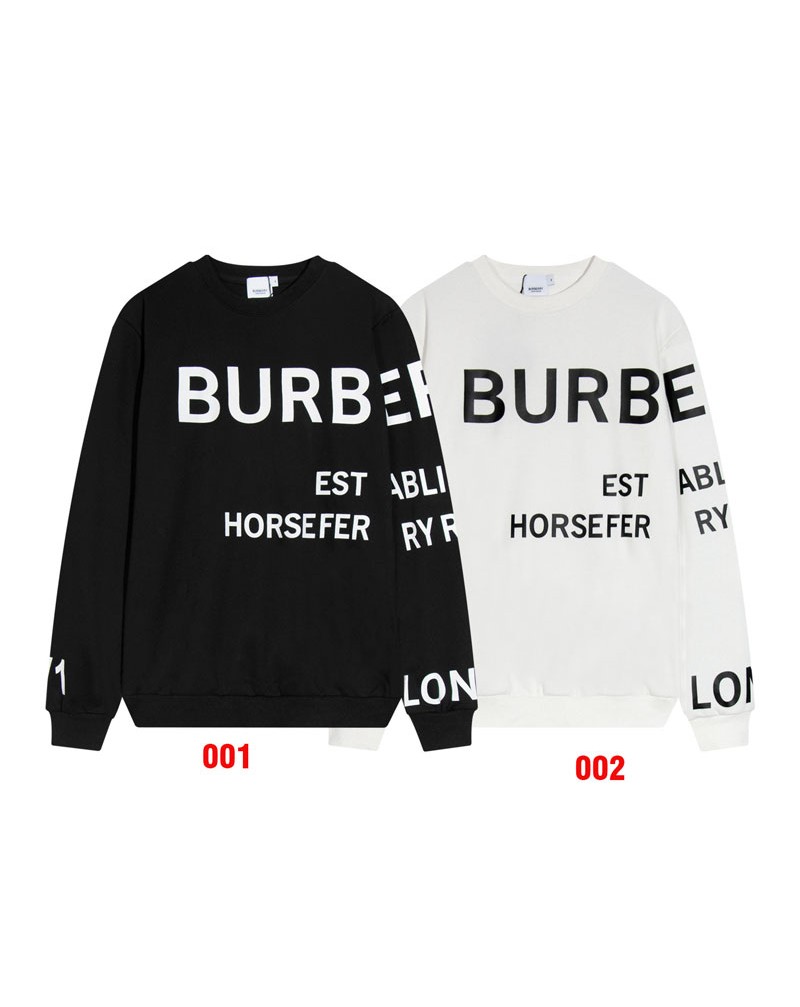 バーバリー トレーナーペアお揃いお洒落人気スウェットシャツコットン製ソフト通気性よい