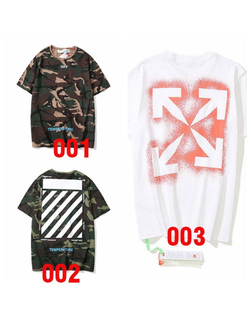 オーフホワイト tシャツ半袖個性迷彩潮流ティシャツトップスペアお揃い人気 オーフホワイト tシャツ半袖個性迷彩潮流ティシャツトップスペアお揃い人気