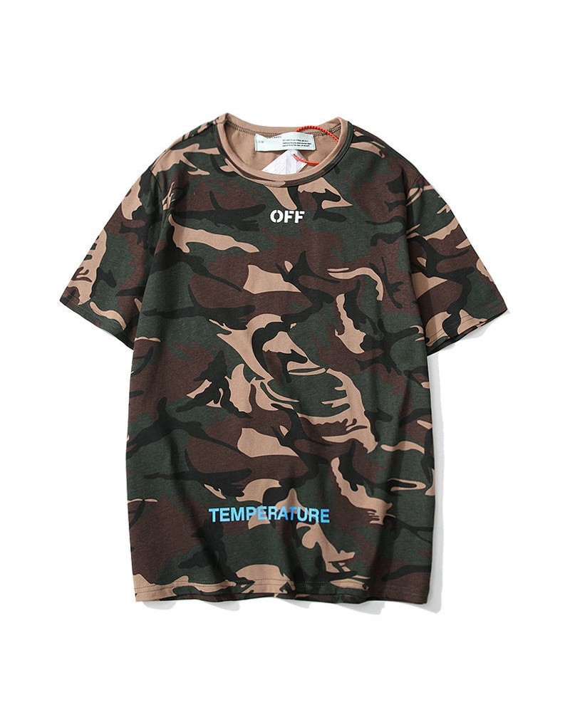 オーフホワイト tシャツ半袖個性迷彩潮流ティシャツトップスペアお揃い人気 オーフホワイト tシャツ半袖個性迷彩潮流ティシャツトップスペアお揃い人気