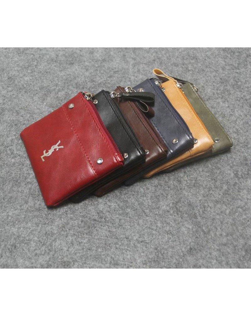 サンローラン小銭入れ高級レザー製復古風鍵やカード収納ケース携帯便利紛失防止