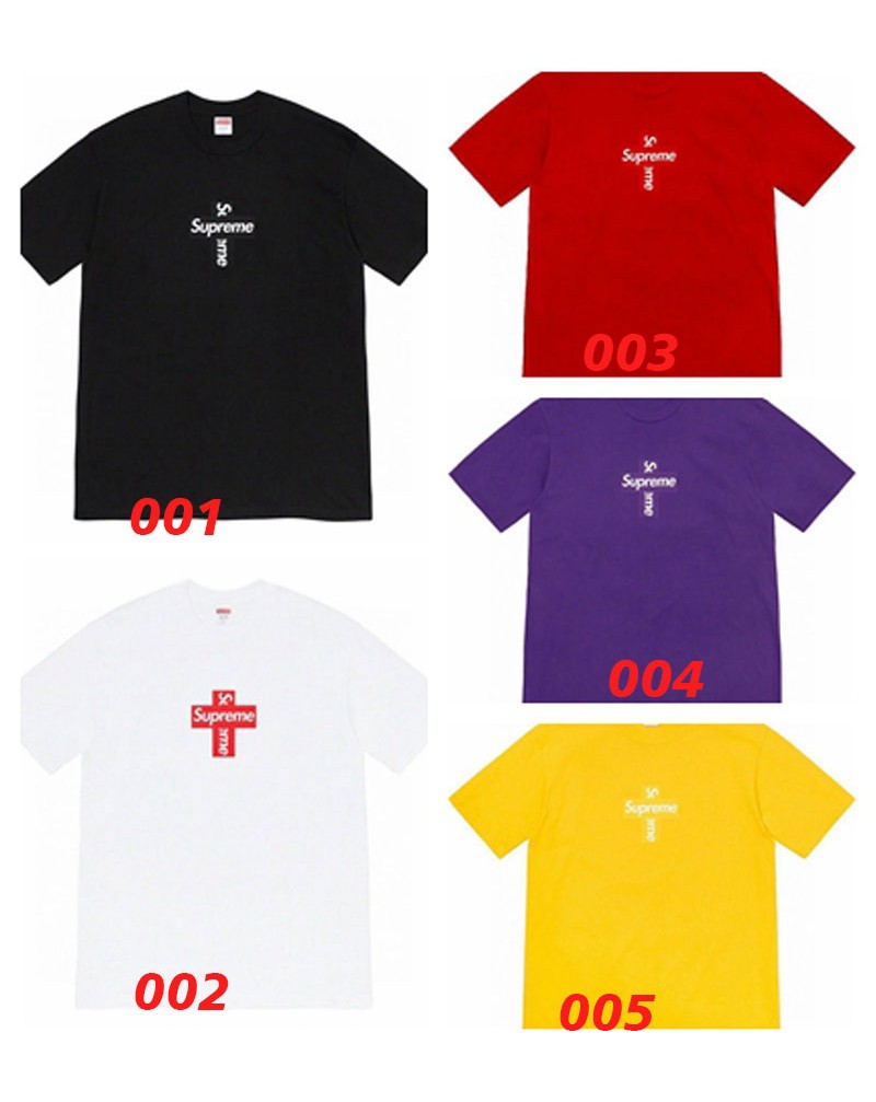 シュプリームtシャツ半袖お洒落カジュアルティシャツ刺繍ロゴトップスメンズレディース兼用潮流個性