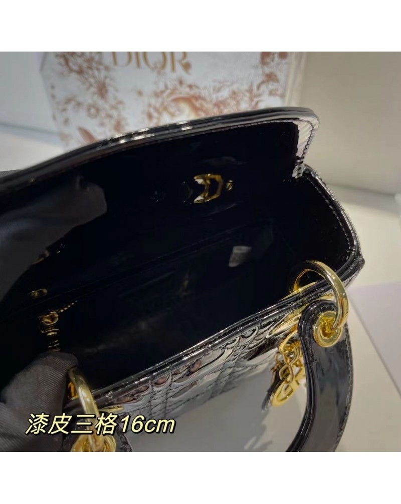 ディオール ミニショルダーバッグ ダイアン王妃バッグ絶好高品質エナメル製ファッションミニ葉のバッグセレプブロガー愛用