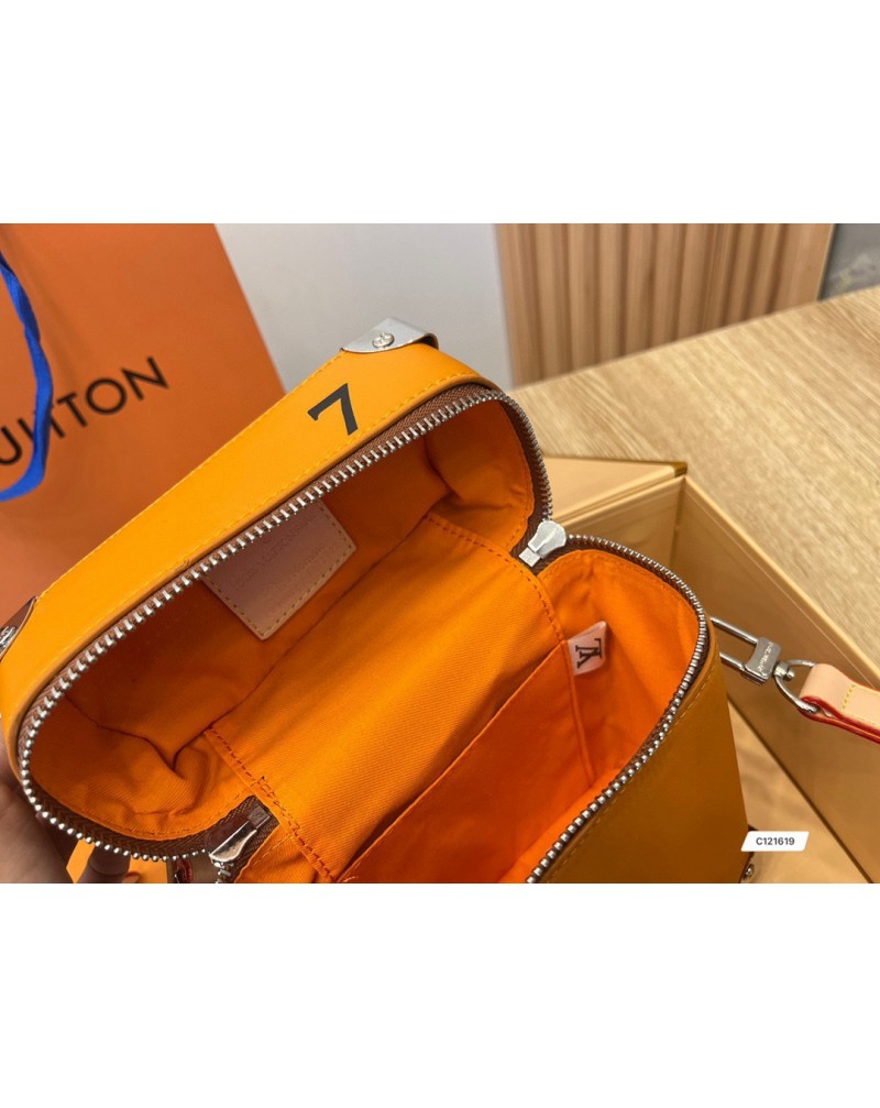 ヴィトンミニショルダーバッグお洒落可愛いオレンジvertical boxハンドバッグ人気新作高級