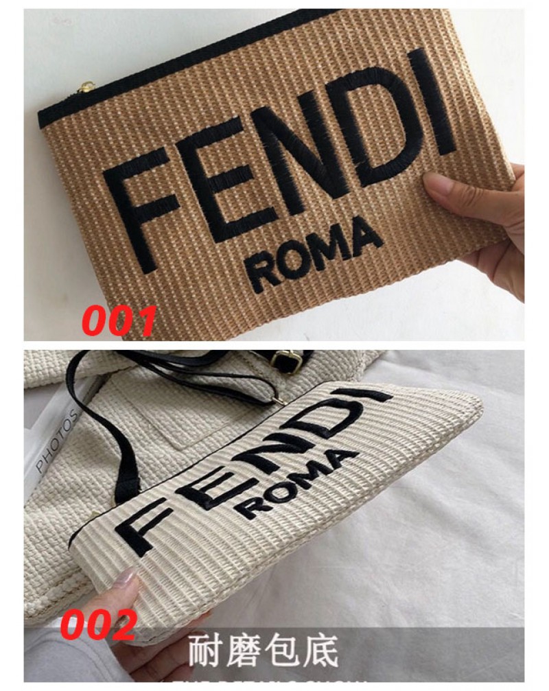 フェンデイ ショルダーバッグお洒落シンプルわら編み編みバッグ人気新作耐摩擦