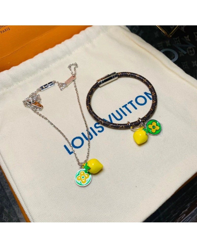 ヴィトン ブレスレットネックレスレモンお洒落可愛いアクセサリー人気ファッション