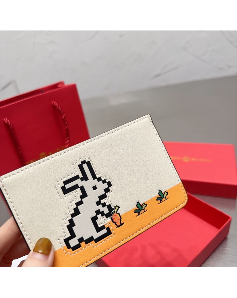 Tory Burch 小銭入れお洒落可愛いウサギカードケースファスナー付き紛失防止携帯便利