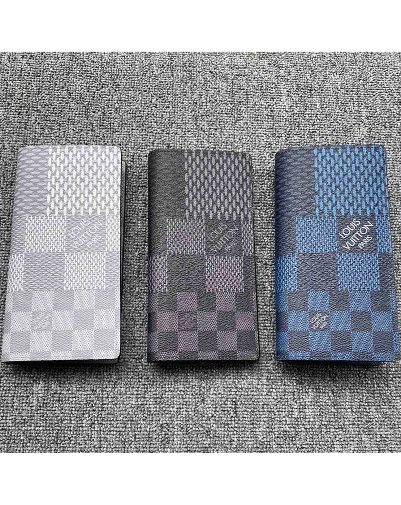 ヴィトン長財布お洒落ダミエ混色二つ折り財布高級革製メンズ向けサイフ