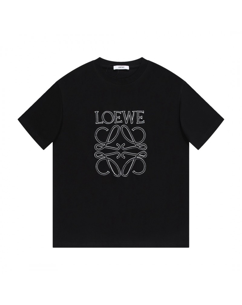 ロエベ tシャツ半袖お洒落精緻刺繍ティシャツ短袖コットンソフト通気性よいトップス
