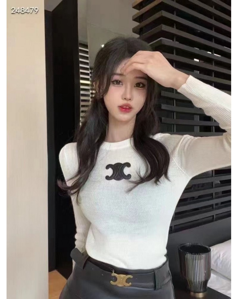 セリーヌ ニットトップスお洒落優雅人気上着レディース向けファッション高級