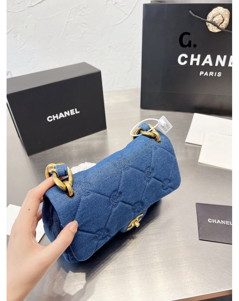シャネル ショルダーバックデニム製お洒落高品質斜め掛けバック芸能人セレプ愛用カバン