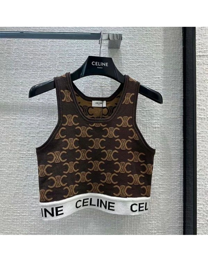 セリーヌ ベストニットトップスお洒落ファッション潮流ベスト女性向け人気