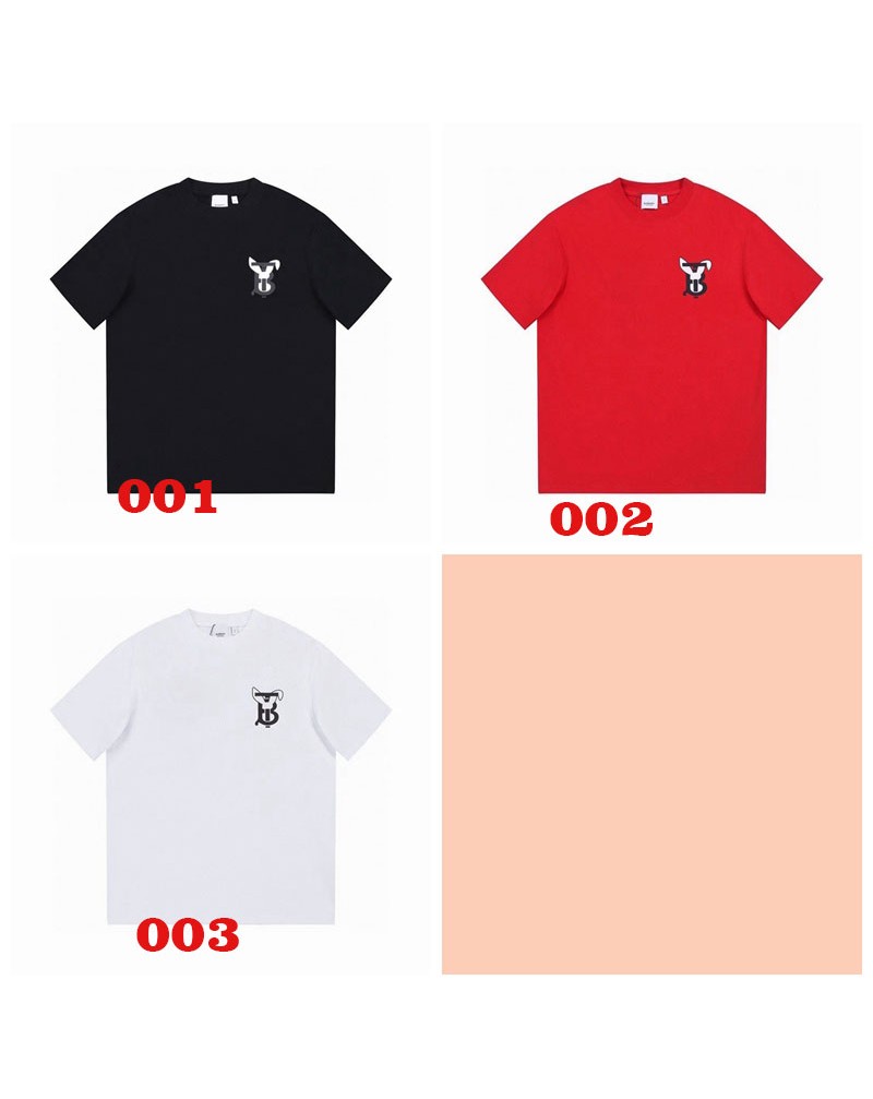 バーバリー ｔシャツ半袖お洒落新作ウサギ付きティシャツペアお揃い人気上着