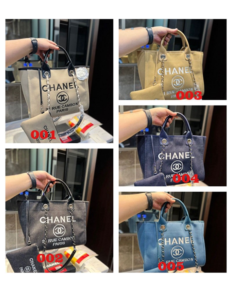 シャネル ショピングバッグお洒落小香風ショピングバック高級人気ビーチバックポケット付き大容量
