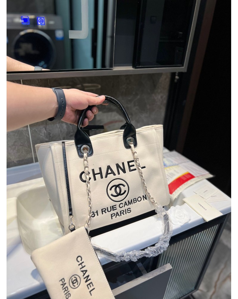 シャネル ショピングバッグお洒落小香風ショピングバック高級人気ビーチバックポケット付き大容量