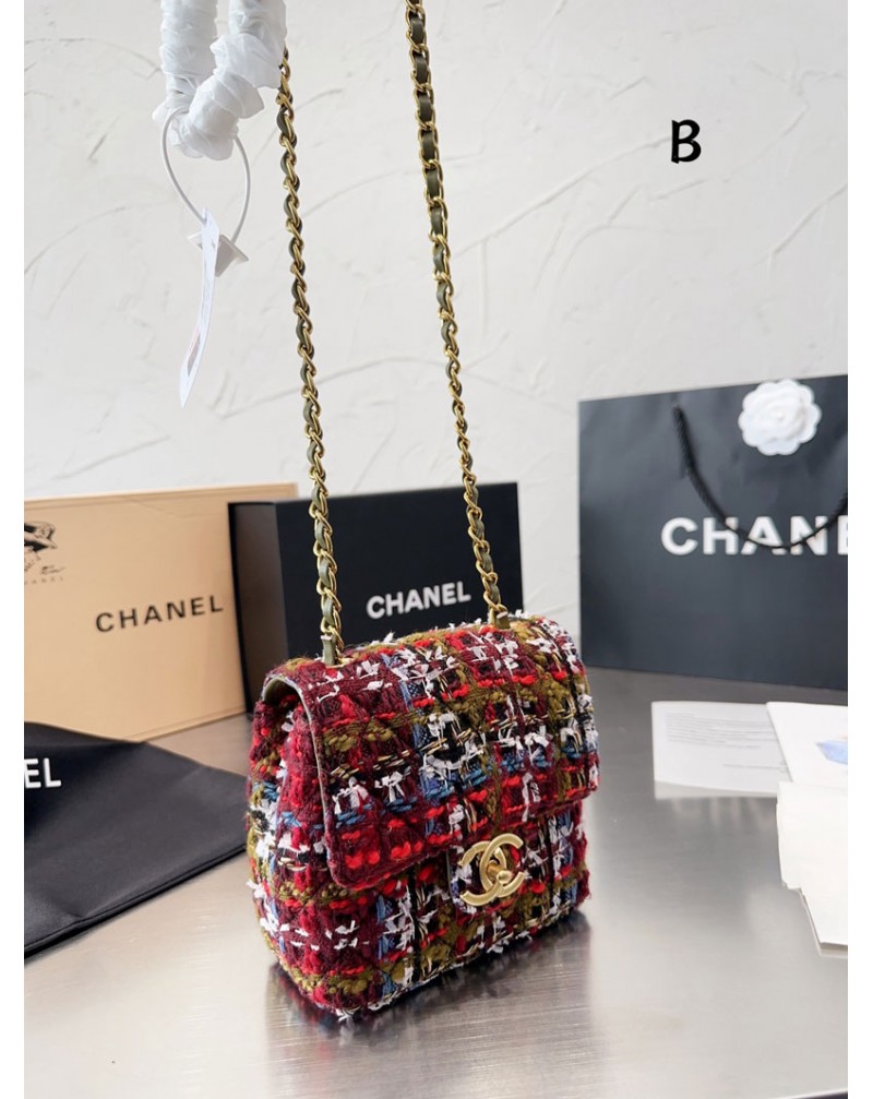 シャネル ショルダーバックお洒落小香風ショルダーバックファッション新作ミニ斜め掛けバックカバン高級毛織物 芸能人セレプ愛用