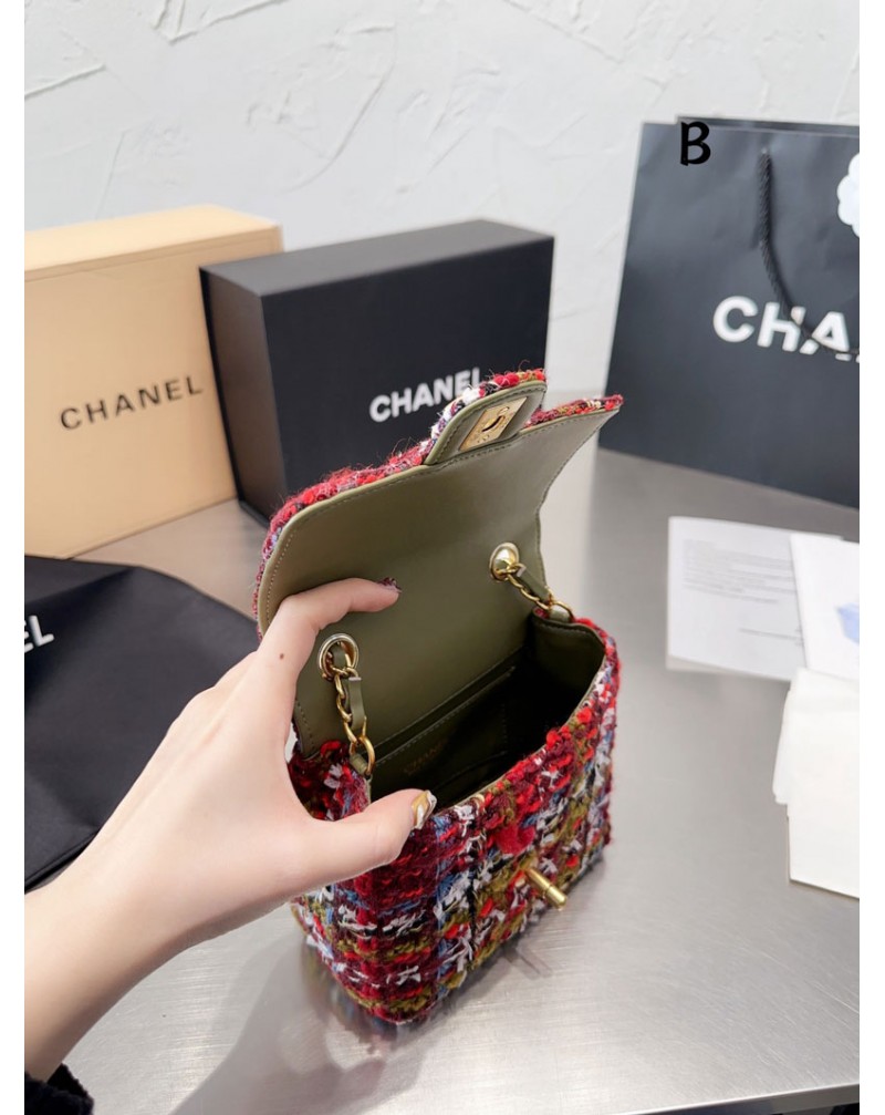 シャネル ショルダーバックお洒落小香風ショルダーバックファッション新作ミニ斜め掛けバックカバン高級毛織物 芸能人セレプ愛用