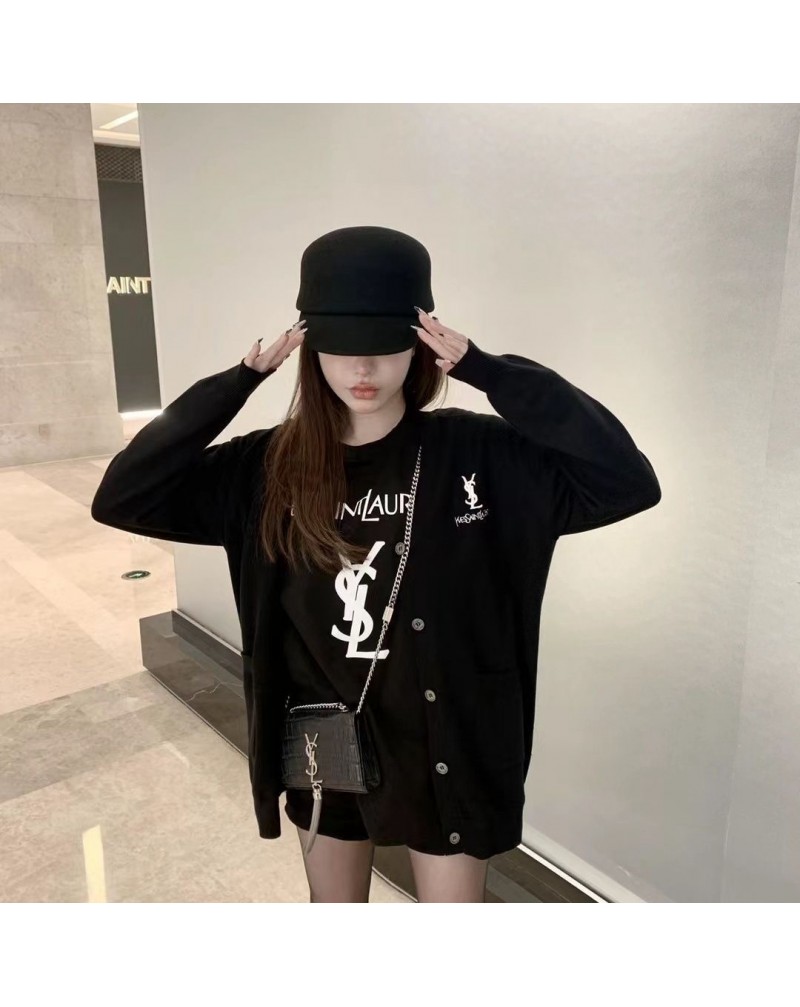 サンローランｔシャツ半袖 カーディガンファッション優雅レディースむけ人気