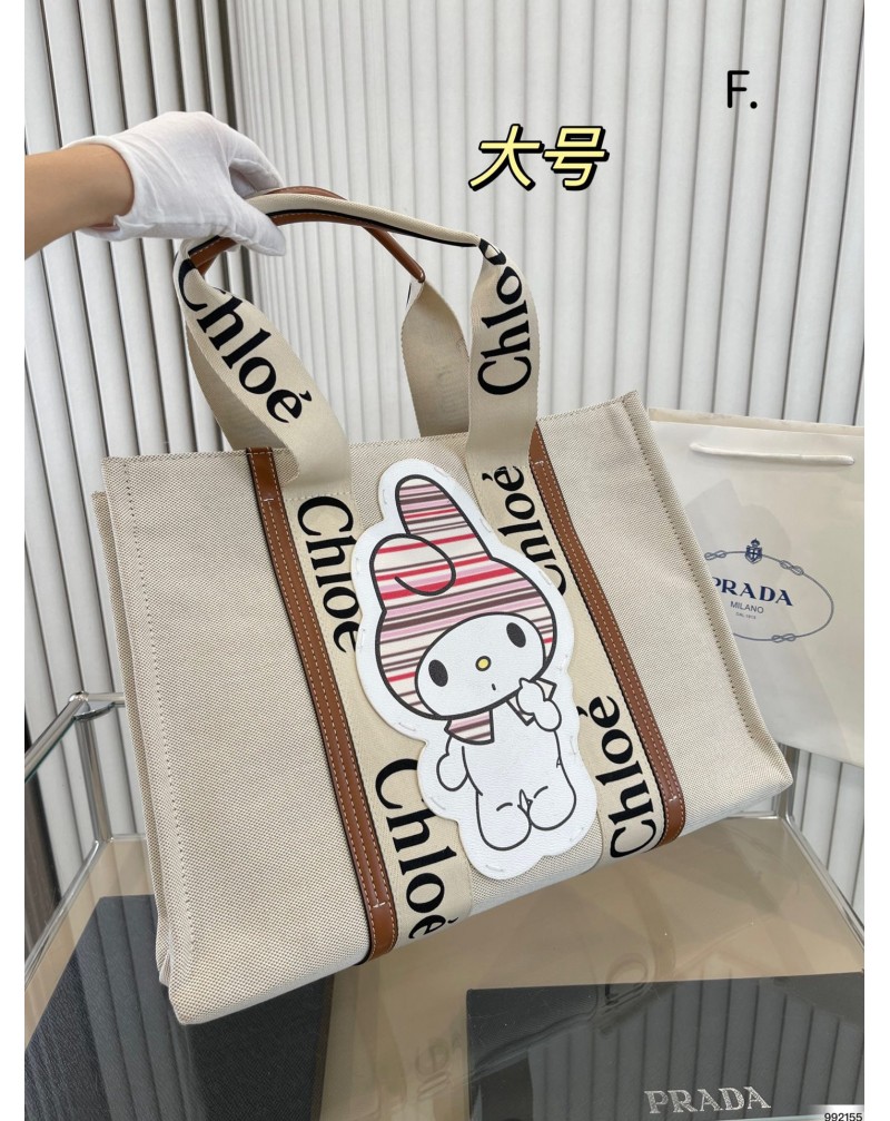 chloe トートバックキャンバス可愛いキャラクター付きお洒落ファッショントートバック