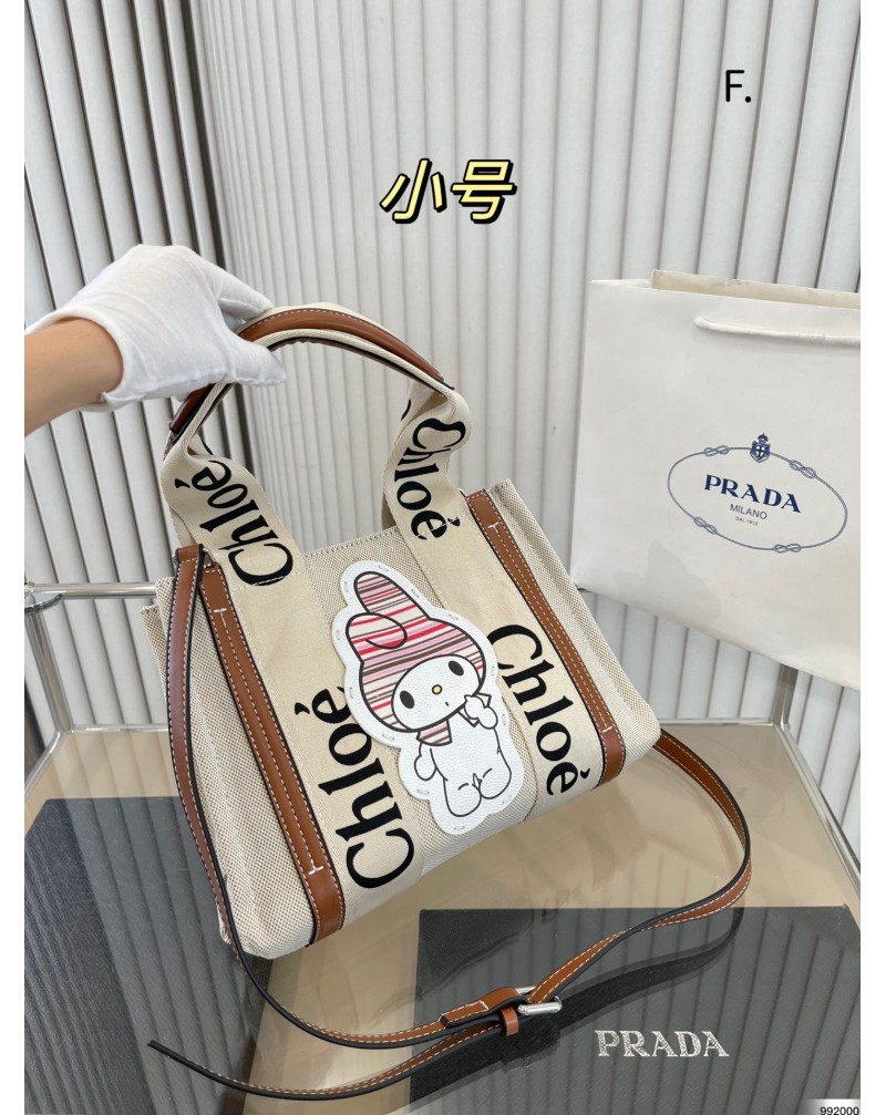 chloe トートバックキャンバス可愛いキャラクター付きお洒落ファッショントートバック