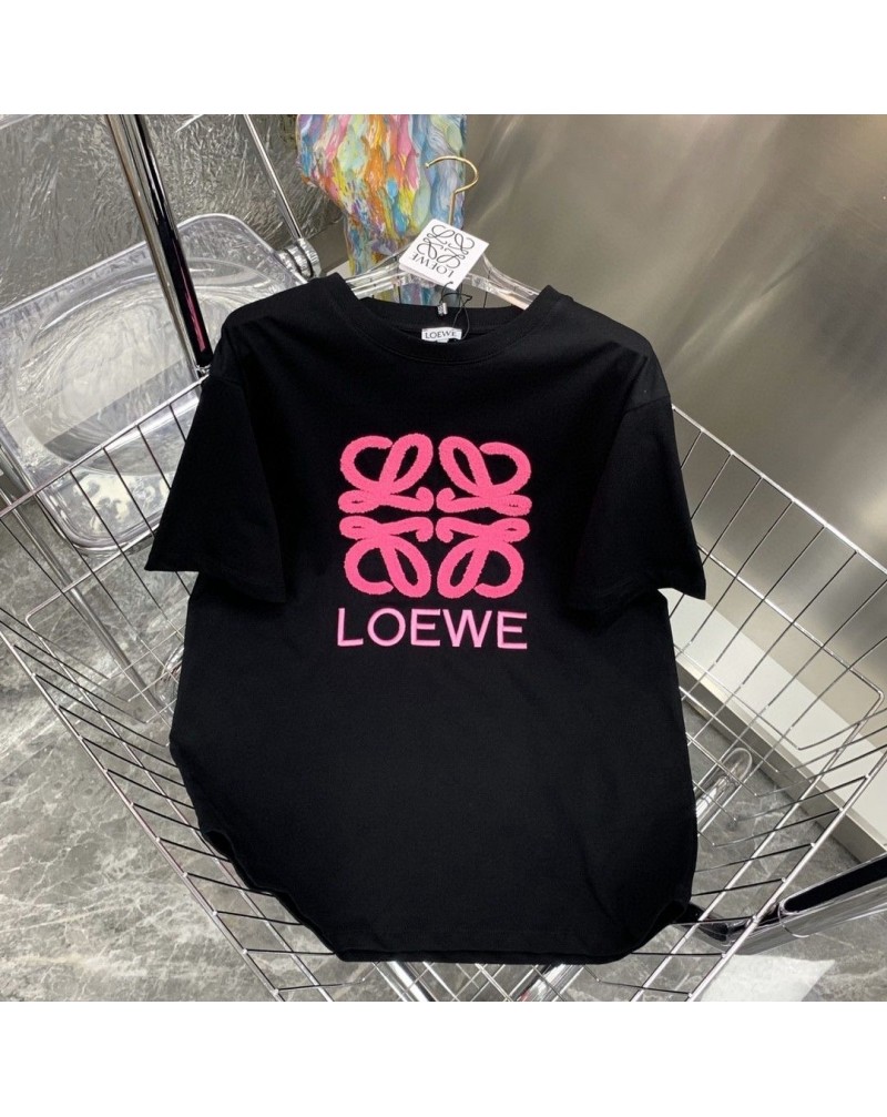 ロエベ ｔシャツ半袖お洒落精緻刺繍ロゴ高級ティシャツ短袖上着