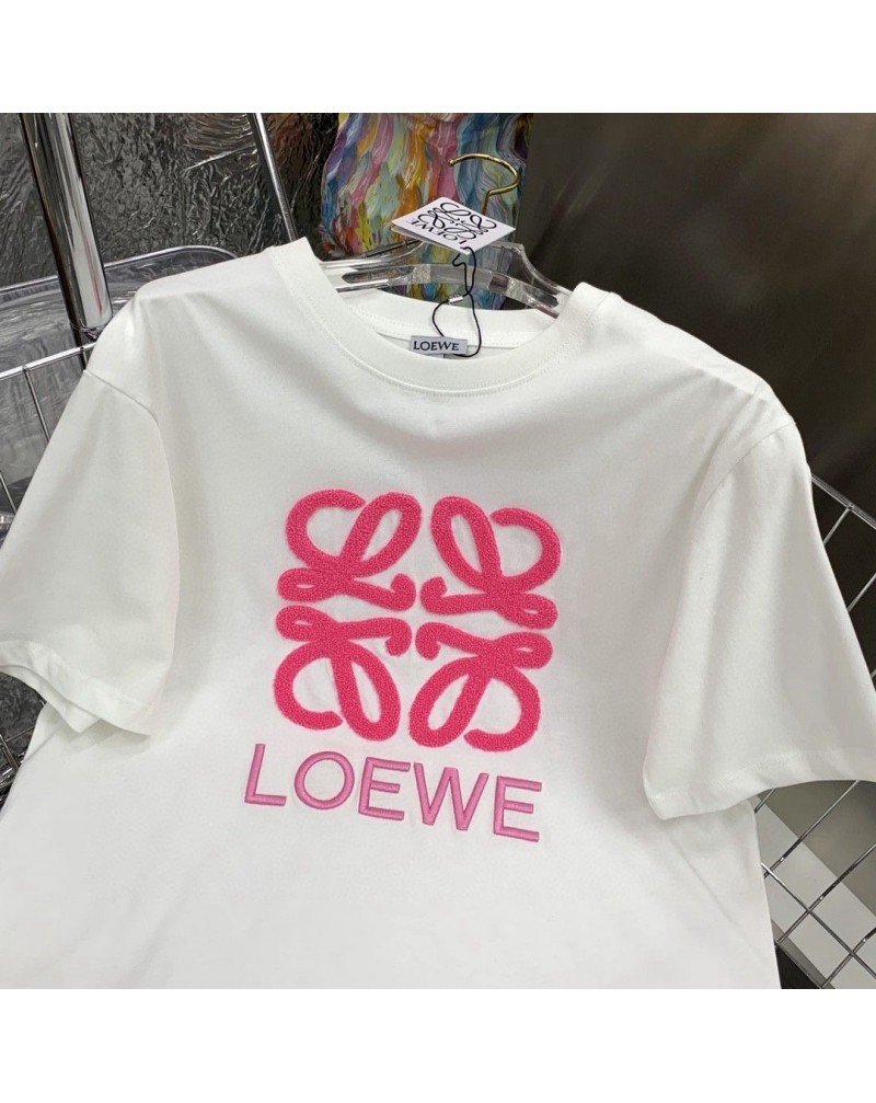 ロエベ ｔシャツ半袖お洒落精緻刺繍ロゴ高級ティシャツ短袖上着